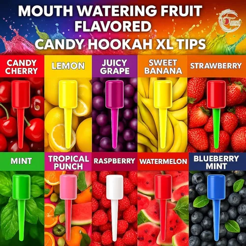 Vista 2 de Tanya Hookah Lolly Pop Candy Tips Super Masculino Plástico Dissposiable Cachimba Colorfull Tips 10PK