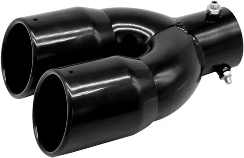 Vista 5 de Punta de escape doble de acero inoxidable con borde inclinado para tubos de ajuste de 1.5 a 2.5 pulgadas de diámetro, punta de escape universal