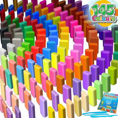 Vista 2 de YOPINSAND Arcilla seca al aire 145 colores, arcilla para modelar para niños, juguete mágico de moldeo de bricolaje con herramientas, regalo para 135