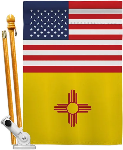 Vista 10 de US New Mexico Garden House Flags Set Americana States USA American Territories Republic Country Particular Area Small Decorative Gift Yard Banner