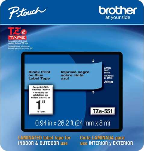 Vista 41 de Brother P-Touch TZe251, Laminated, ~1 in x 26.2 ft (24mm x 8m), Black on White Label Tape Negro sobre blanco