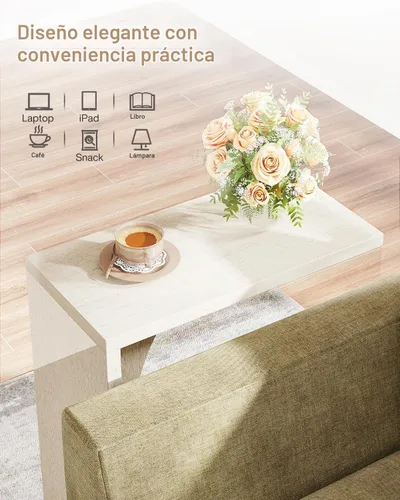 Vista 7 de Tribesigns - Mesa auxiliar en forma de C para sofá, mesa lateral para sofá, mesa en forma de C para espacios pequeños, sala de estar, dormitorio