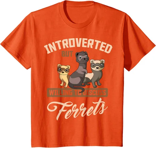 Vista 73 de Camiseta para amantes de los animales de los hurones, Negro, S