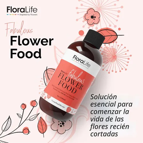 Vista 2 de FloraLife - Alimento de flores recién cortadas, líquido, multinutrientes e hidratación, 8 onzas