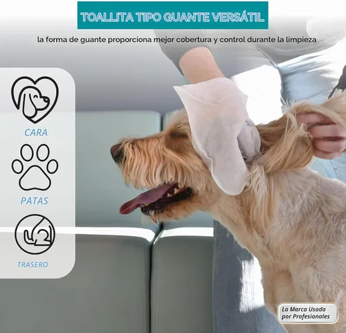 Vista 2 de Wahl Refresh - Manopla de limpieza para perros, toallitas para perros, coco y lima, 24