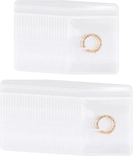 Vista 4 de Bolsas para joyería BAGSMART 50 piezas, pequeñas bolsas con cierre de cremallera para anillos, 5 x 7.6 cm, PVC, para empaquetado de aretes