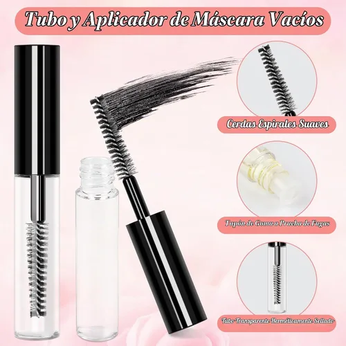 Vista 3 de 20 piezas de tubo de rímel vacío y varita de 0.1 fl oz, botellas de suero