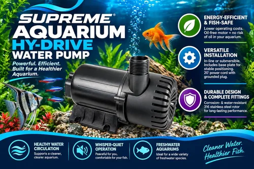 Vista 2 de Danner Manufacturing, Inc. Supreme Aquarium 4800 Hy-Drive Bomba de agua, color negro, 02570