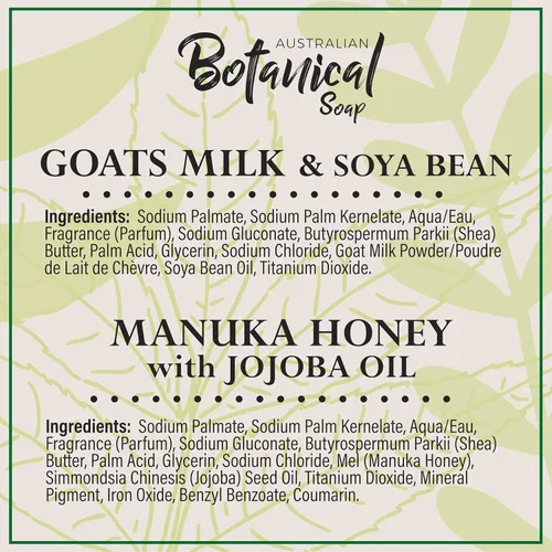 Vista 9 de Jabón de leche de cabra y miel de Manuka de Australian Botanical Soap de 6.6 OZ, barras triple molidas hechas con una base de jabón natural