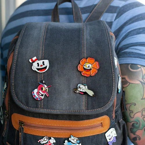 Vista 3 de Cuphead Collectibles Exclusivo juego de 4 pines esmaltados Cuphead
