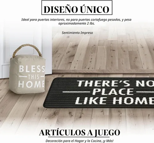 Vista 4 de Pavilion Gift Company 72151 Bless This Home - Tope para puerta, 5 x 6 pulgadas, gris, bronceado, beige y blanco