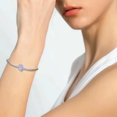 Vista 10 de 925 plata esterlina espaciador encanto grano con CZ transparente para pulseras Pandora Charms