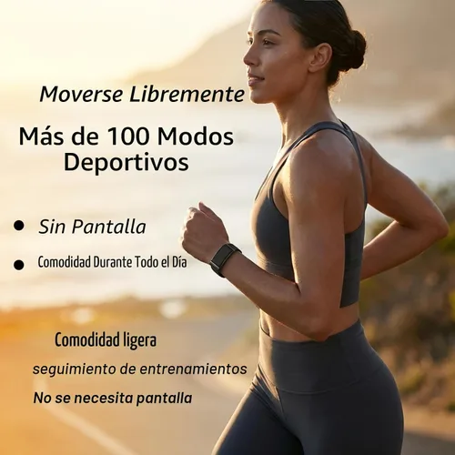 Vista 2 de Pulsera inteligente, rastreador de salud y fitness, monitor de corazón 24/7 y rastreador de sueño, pulsera multideporte con aplicación gratuita Negro