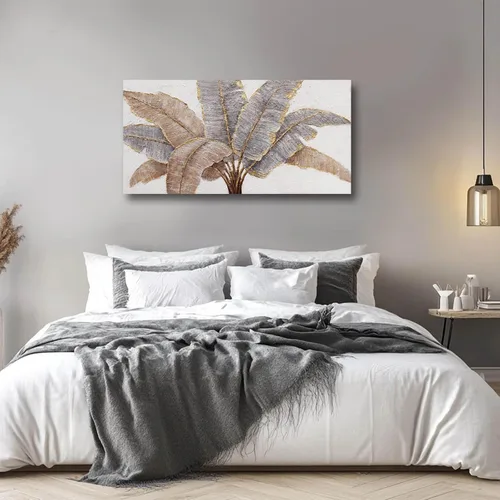 Vista 2 de CHUDANHAO Arte de pared de hojas doradas, cuadros de arte botánico vintage para decoración de pared, impresiones de pared grises, pintura de línea