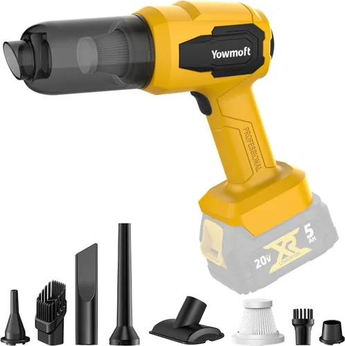 Vista 8 de Aspiradora de mano inalámbrica para automóvil con succión fuerte de 21000Pa, kit de aspiradora portátil inalámbrica y soplador 3 en 1 con motor sin