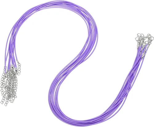 Vista 24 de MECCANIXITY 10 cordones de collar encerado de 18 pulgadas, cadena de collar a granel con cierre de 0.059 in de cuerda de cuero encerado para hacer