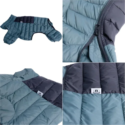 Vista 3 de Suéter para Perro ArmyGreen, Resistente al Viento, Reflectante - Chaqueta de Invierno Dirigible para S, M, L - Cremallera, Tallas Ajustables