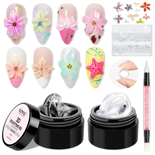 Vista 11 de Gel de uñas sólido Builder, gel duro transparente para esculpir uñas Aqua Clear