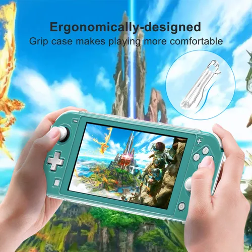 Vista 5 de Funda transparente para Switch Lite, funda protectora de policarbonato duro ultra delgada compatible con Nintendo Switch Lite con un protector