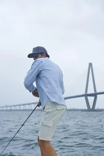 Vista 6 de HUK Camisa de pesca A1a de manga larga con botones para hombre +30 UPF