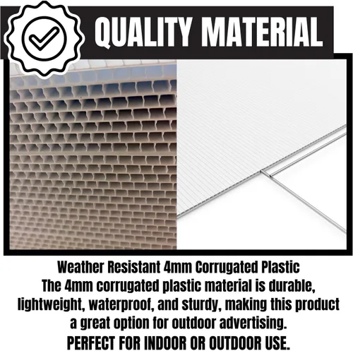 Vista 4 de Letrero personalizado para patio, 24 x 18, doble cara, resistente a la intemperie, estaca en H