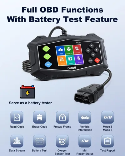 Vista 2 de Herramienta de diagnóstico OBD2, escáner OBD2 profesional ZEXMTE con flujo de datos, modo 6, modo 8 y preparación I/M, lector de código mejorado