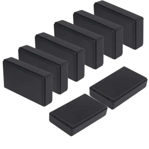 Vista 11 de Zulkit 12 cajas de proyecto de plástico ABS para proyectos eléctricos, caja de conexiones de energía, color negro, 1.97 x 1.10 x 0.59 pulgadas 12