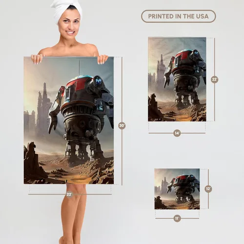 Vista 6 de 3dRose Giant Industrial Robot in Mars Desert on a Sunny Day Digital Art 22x30 Bath Hand Pool Towel