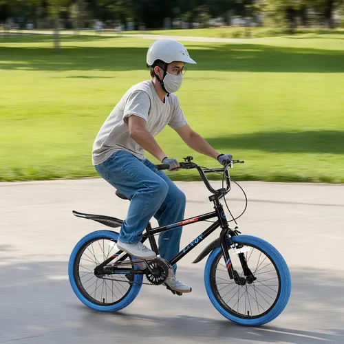 Vista 8 de Bicicleta infantil de 20 pulgadas estilo BMX, bicicletas para niñas y niños de 8 a 12 años, bicicleta de una sola velocidad para niños y niñas