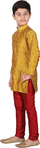 Vista 3 de Pro-Ethic Style Developer Juego de Kurta de seda para niños Ropa tradicional india 1 a 16 años Paquete de 1 (S-106)