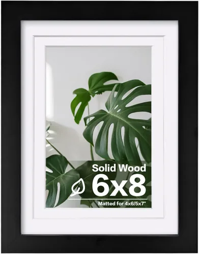Vista 86 de Egofine - Portarretratos de 4 x 6 pulgadas, de madera maciza con plexiglás, para fotos de 3.5 x 5 con paspartú o de 4 x 6 sin paspartú, para colocar