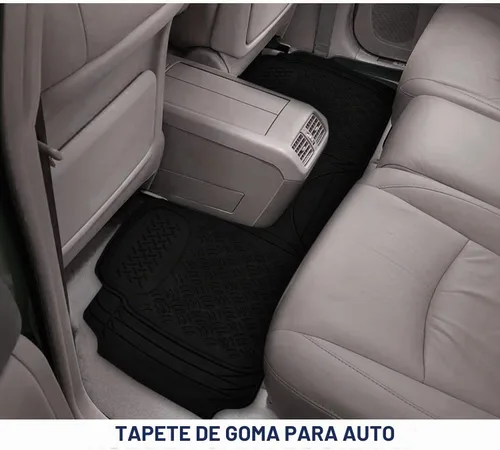 Vista 4 de Zone Tech tapete para piso de auto, universal, 1 unidad, largo, en caucho negro sólido de gran capacidad