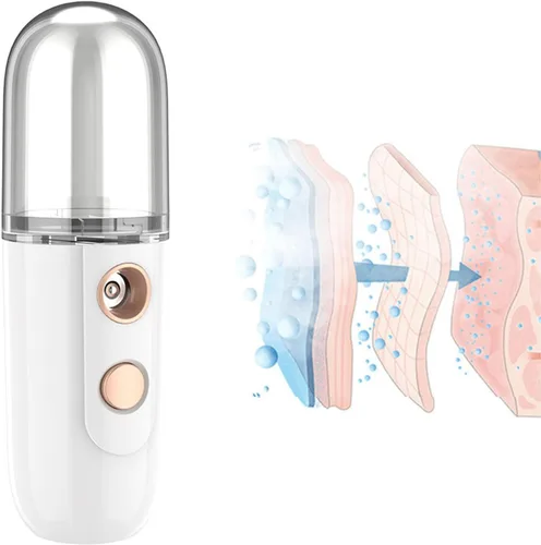 Vista 2 de Hidratador pulverizador nebulizador mujeres instrumentos de belleza hogar USB recargable humidificador cara maquillaje diario herramienta aparato