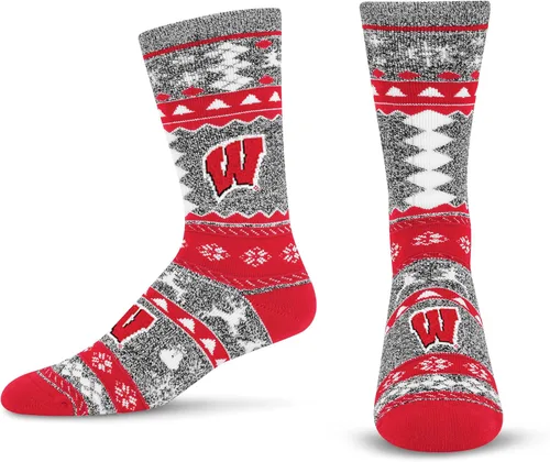 Vista 16 de For Bare Feet Ugly Holiday Sweater Crew Sock NCAA