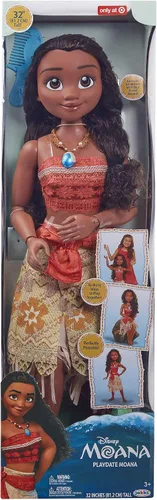 Vista 6 de [Usado] Muñeca Moana de Disney de 32 pulgadas de alto Playdate perfectamente posable, incluye peine para el pelo, muñeca de moda Moana Playdate
