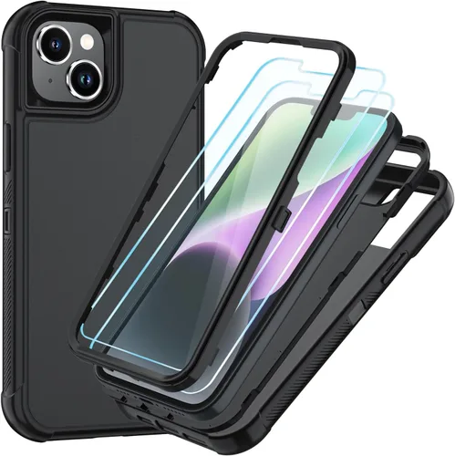 Vista 57 de SunStory Funda compatible con iPhone 11 con protector de pantalla HD, 3 capas de alta resistencia de cuerpo completo, funda protectora híbrida 3