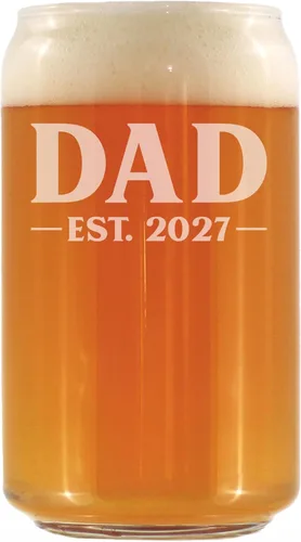 Vista 15 de Bevvee Dad Est 2020 - Vaso de cerveza para padres primerizos, vasos de 16 onzas