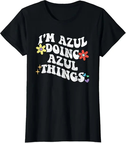 Vista 42 de Retro Groovy Im AZUL Doing AZUL Things - Camiseta divertida para el día de la madre, Negro