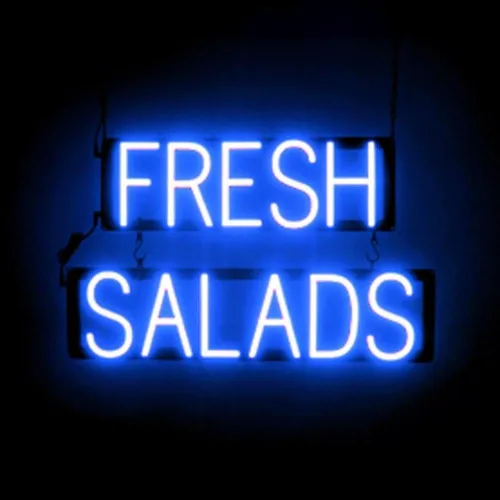 Vista 11 de SpellBrite DELI Sign Letrero relacionado con delicatessen con aspecto neón, fuente de luz LED azul 13.4 x 6.3 pulgadas