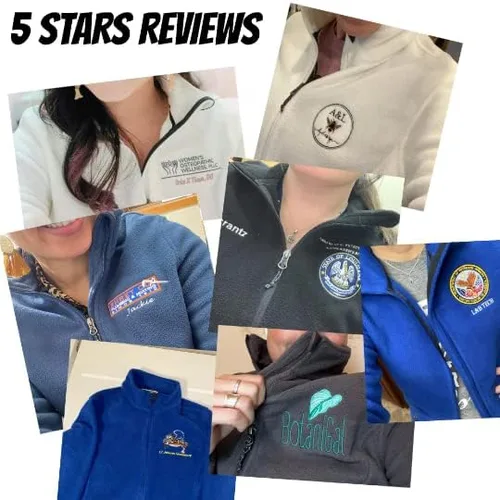 Vista 5 de INK STITCH Women L217 Custom Stitching Embroidery Fleece Jackets - Multicolors