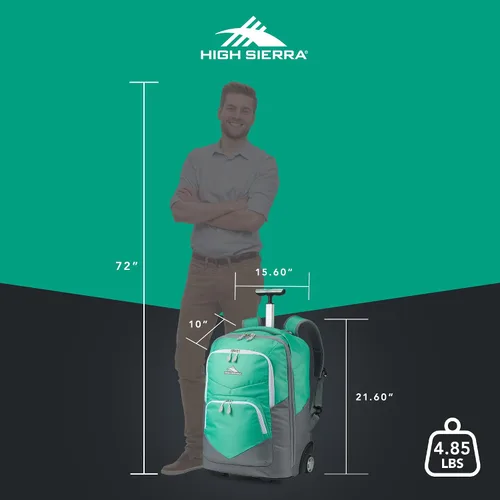 Vista 2 de High Sierra Freewheel Pro Mochila con ruedas, aguamarina, 21