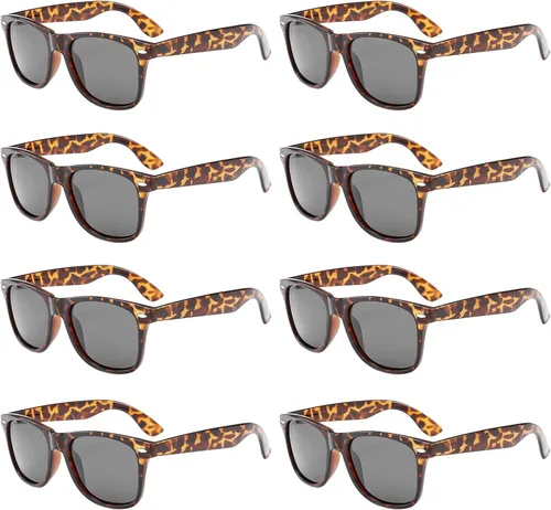 Vista 114 de Suministros para regalos de fiesta de colores neón Paquete de 8 gafas de sol unisex