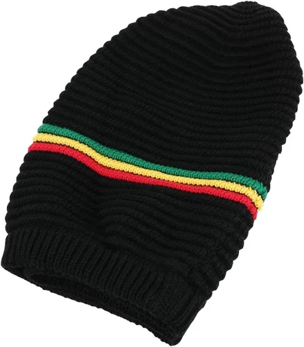 Vista 4 de Gorro de punto 100% algodón Rasta estilo corona profunda