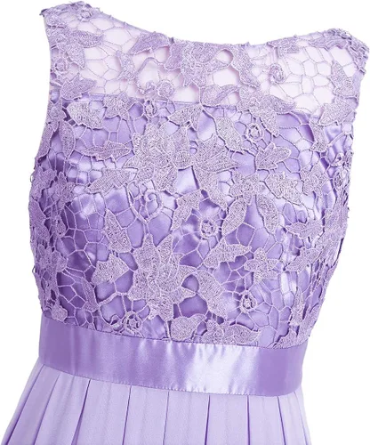 Vista 7 de YOOJIA - Vestido de gasa para mujer con encaje floral