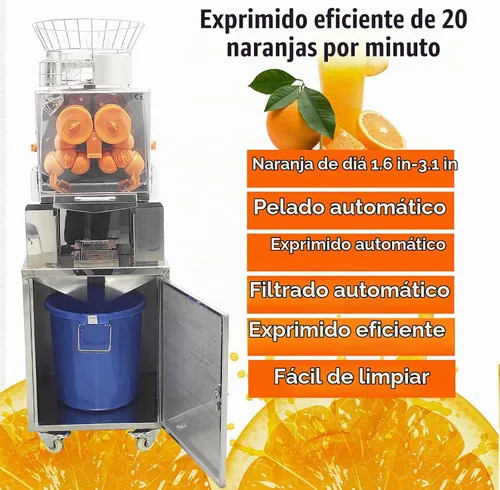 Vista 4 de Exprimidor de naranjas comercial de 120 W, extractor eléctrico automático de cítricos (20 naranjas/minuto) Exprimidor vertical de limón de 110 V