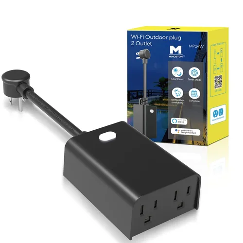 Vista 11 de Enchufe inteligente para exteriores con enchufe WiFi resistente, control remoto, impermeable, compatible con Alexa Google Assistant, no requiere