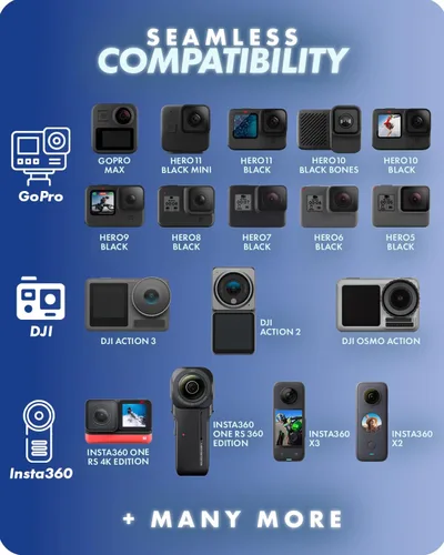 Vista 6 de Movo GB-U80T Equipo de buceo submarino con soportes de zapata fría, correa – Compatible con GoPro Hero, HERO6, HERO7, HERO8, HERO9, HERO10, HERO11