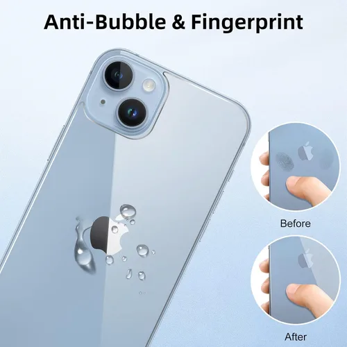Vista 3 de [Paquete de 3] Protector de pantalla para iPhone 14, protector de cámara iPhone 14, protector de pantalla frontal y trasera de vidrio templado