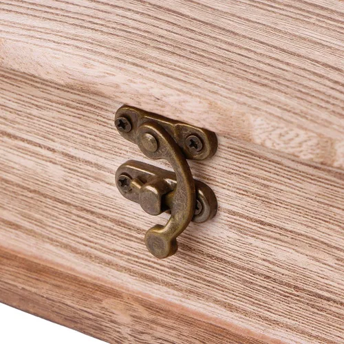 Vista 8 de Caja de madera con cierre con bisagras, caja de almacenamiento de joyas, organizador de artículos diversos