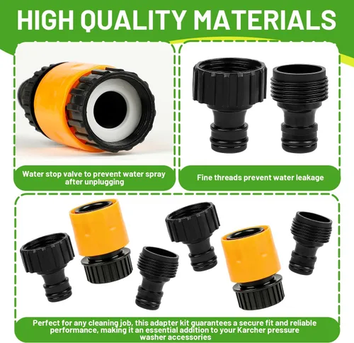 Vista 5 de Paquete de 2 adaptadores de manguera para lavadora a presión Karcher K1-K5 G220-G4000 K1700-K2300PS K3 Follow Me, piezas de lavadora a presión
